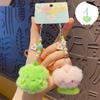 Cute Flower Letter Plush Keyring Beads Plush Flower Bag Pendant Letter Couple's Keychain  Kids