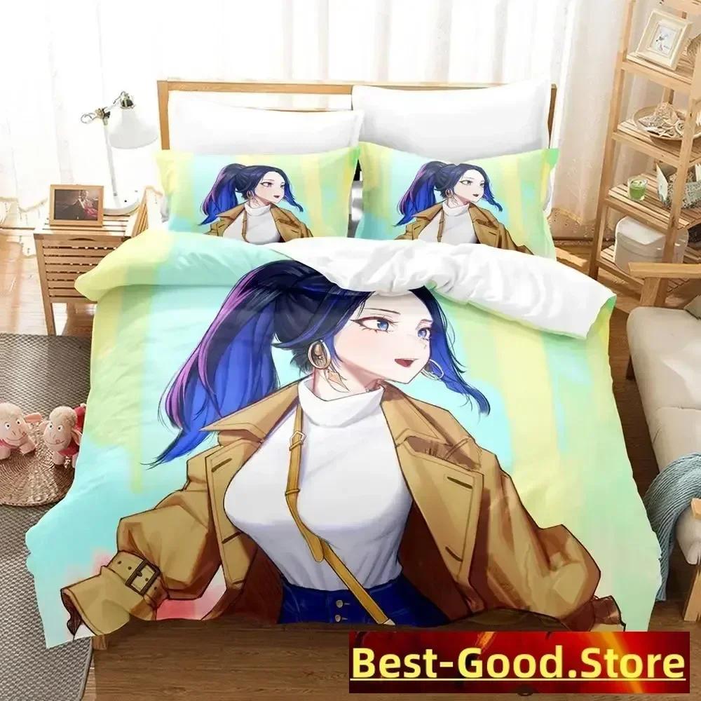 Ouro Kronii Постельное белье Single Twin Full Queen King Size Bed Set Adult Kid Bedroom Duvetcover Sets Anime Parure de lit Bed