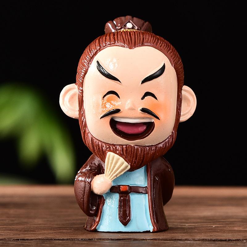 Three Kingdoms Figures Figurines Cartoon Ceramic Handicraft Home Decoration Ornament Character Statue Model Desk Gift Souvenir