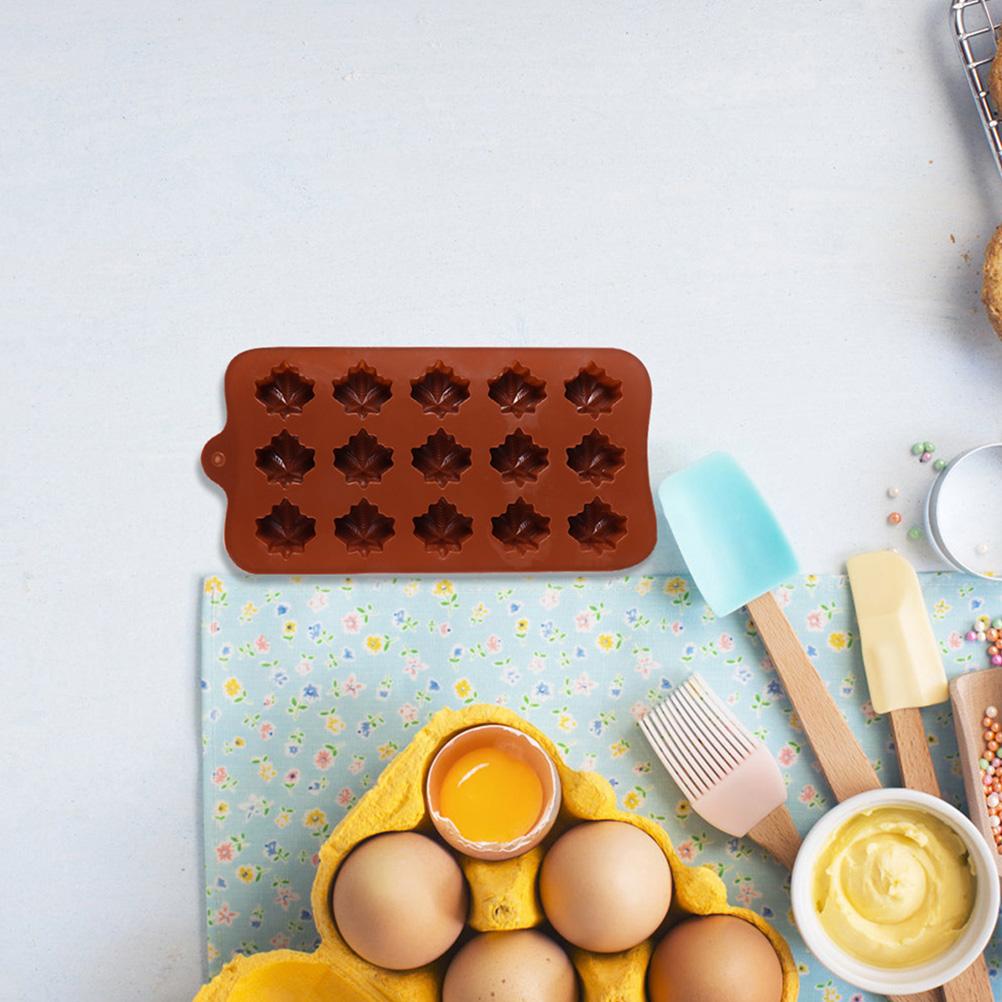 3 Pcs Silicone Maple Leaf Baking Mold Dessert Baking Mold for Chocolate Soap Jelly Cake Waterproof Easy To Release