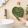 Bathroom Decor Hand Towel Leaf Shape Towel, Soft Absorbent with Hanging Loop, Kitchen Cute Maple Ginkgo Design for Drying Loop