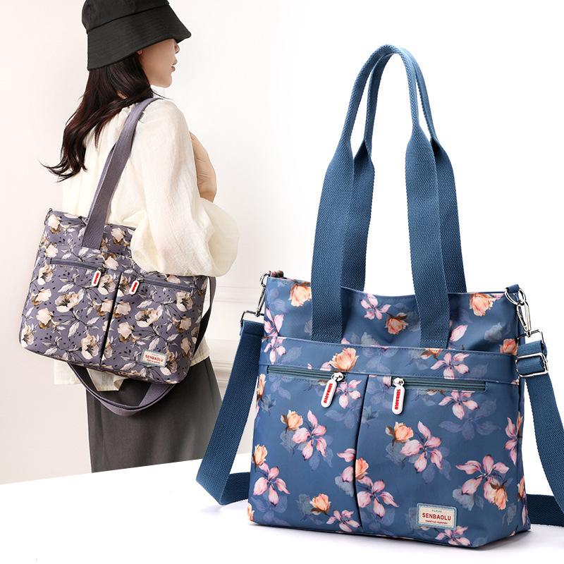 Women's Floral Pattern Handbag Vintage Shoulder Bag Large Capacity Crossbody Bag