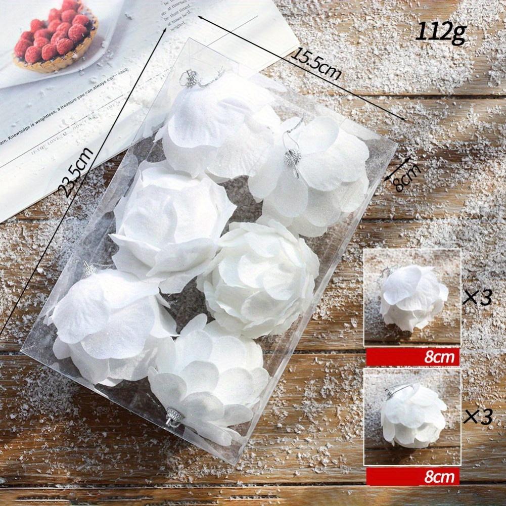 2/3/6/12pcs Decorative Hanging Christmas Ball Pendant Foam White Feather Fantasy Fairy Tale Decoration Christmas PVC Pendant 8cm