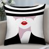 Advanced Black White Pillow Case Short Plush Sofa Decorative Gift Home Double-sided Printing Cushion