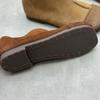 Johnature Handmade Genuine Leather Flat Ankle Boots Retro Square Toe Soft Sole Women's Slip-on Shoes