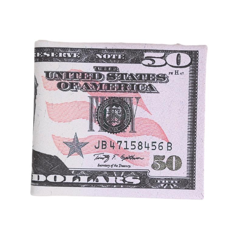 Men'S Personalized Us Dollar Bill Pattern Double Fold Retro Wallet With Creative Style Multiple Card Slots Double Fold Classic Short Wallet
