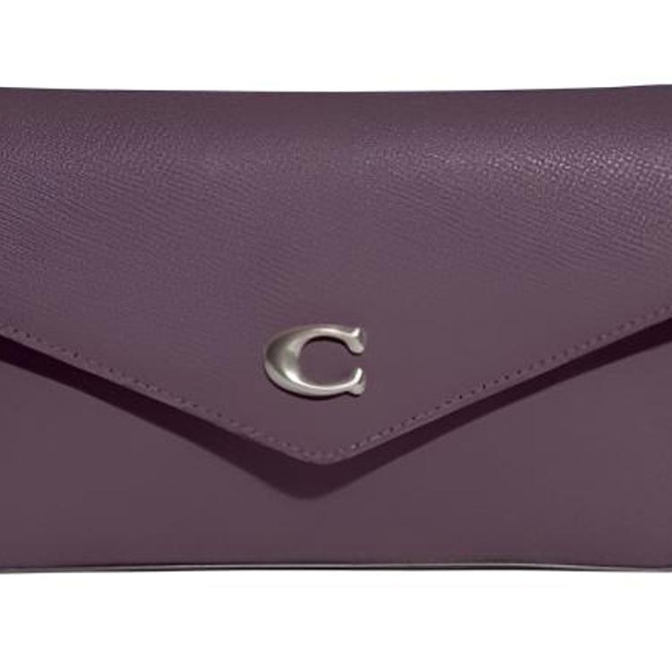 Coach Wyn 21 Snap Closure Detachable Shoulder Strap Envelope Bag Women Shoulder Bag Deep-Purple C8439-03V0G