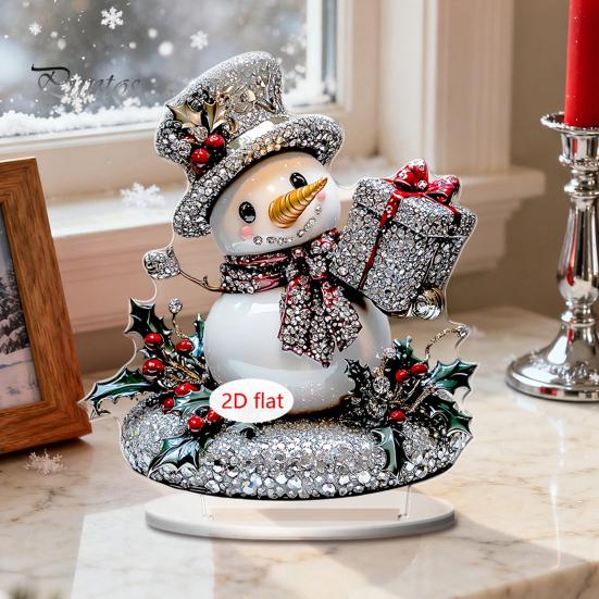 Christmas Party Supplies 2D Acrylic Angel Figurine with Warm LED Lights, Glowing Holiday Tabletop Decorative Signs Decor for Home Living Room