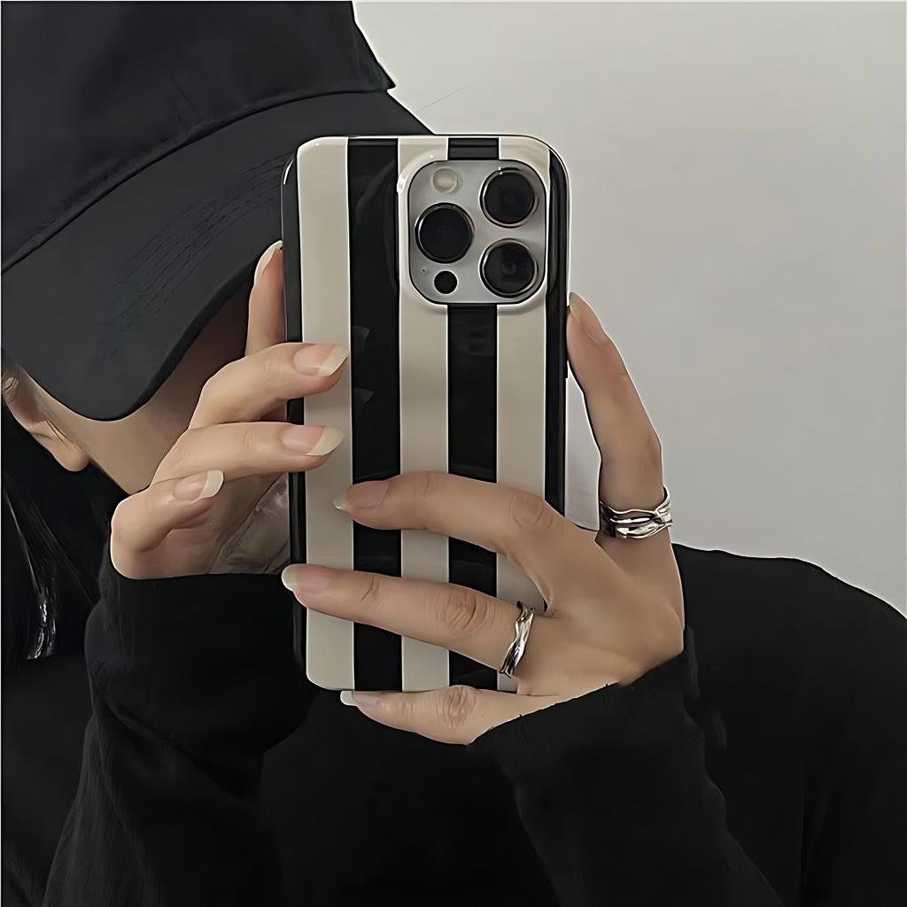 Instagram Retro Stripe Simplicity Phone Case for iPhone 17 16 15 14 13 12 11 Air Pro Max X XS 7 8 Plus Glossy Film Hard PC Cover