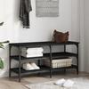 Shoe Bench Black 100 X 38.5 X 49 Cm Particleboard