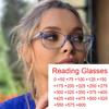 Blue Filter Reading Glasses Women Men Vintage Square Rectangle Eyeglasses Frames TR90 LightWight Computer Glasses 0 To +6.0