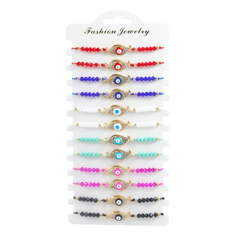 Bohemian Hand-woven Colorful Seed Bead Adjustable Bracelet with Rhinestone Connector
