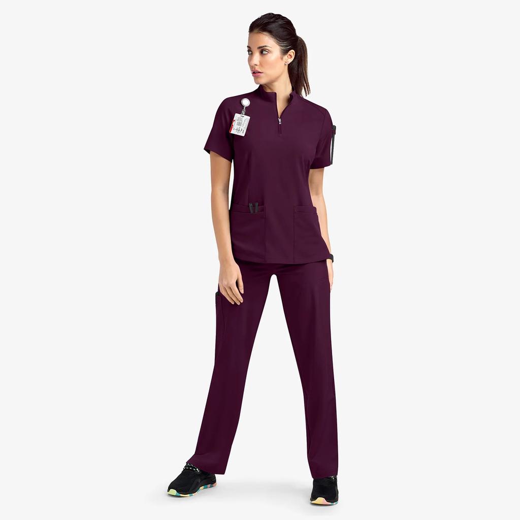 Short-sleeved Surgical Clothing Beauty Salon Nursing Clothing 2024 Summer Casual Stand-up Collar ZipperHospital Nurse Overalls