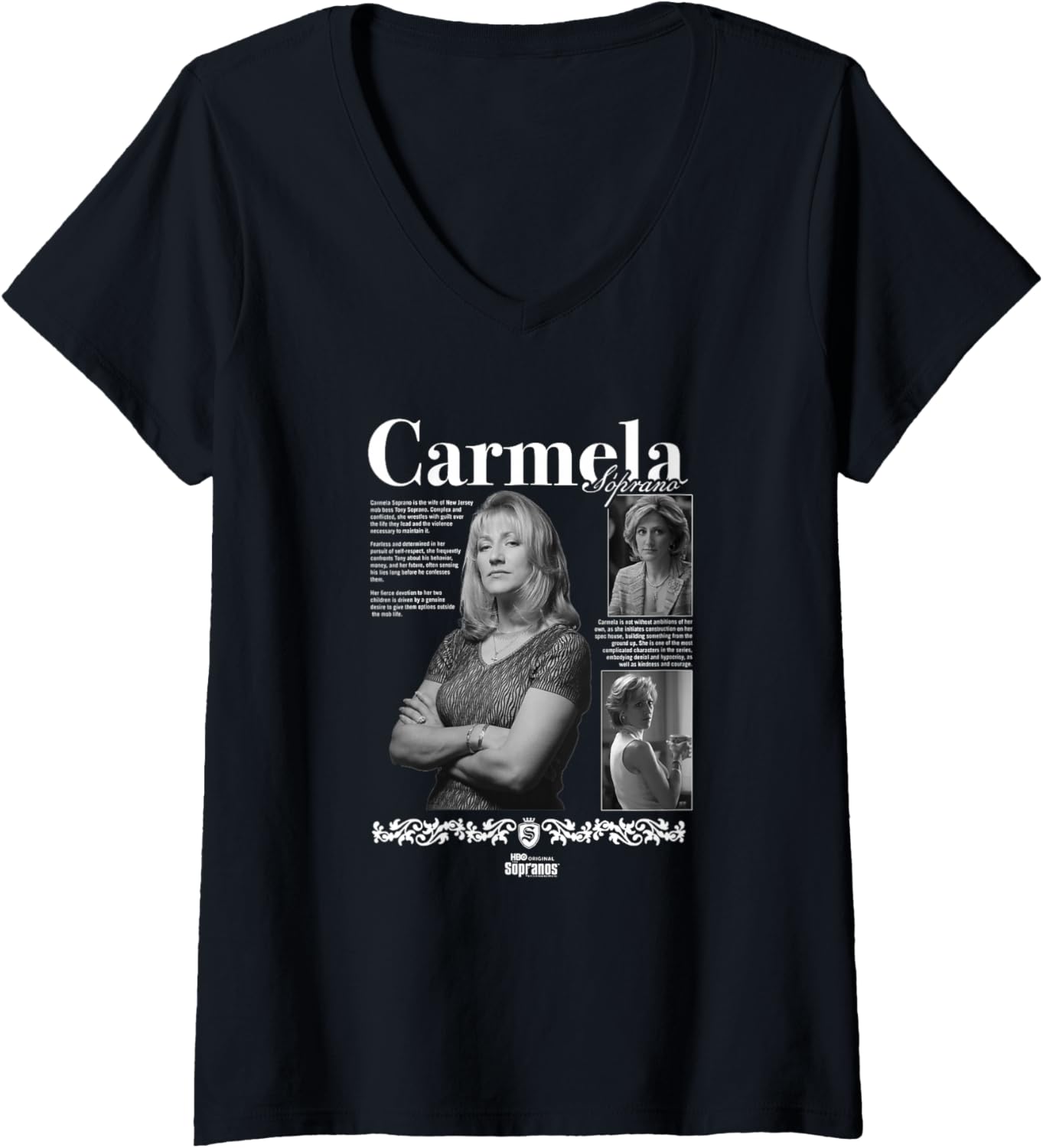 Women s The Sopranos Carmela Officially Licensed V-Neck T-Shirt S разноцветный