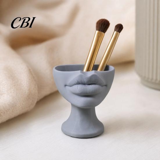 Sukkulenten Pflanztopf 3D-gedruckter lippenförmiger Blumentopf, Künstlerischer Skulpturaler Pflanzer mit matter Oberfläche, Multifunktionales Minimalistisches Schreibtischdekor für Wohn