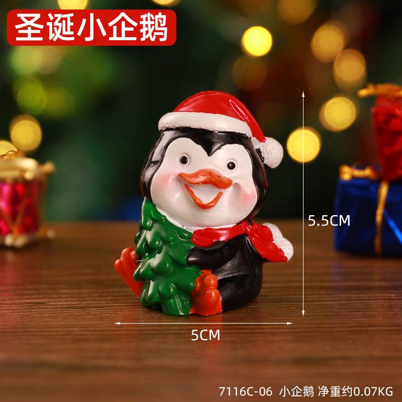 Christmas Mini Resin Figurines Christmas Decorations Ornament Desktop Cute Santa Clause Snowman Elk Ornament Navidad Xmas Decor