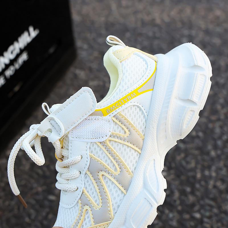Kids' Casual 2026 Spring/Autumn Round Toe Breathable Mesh Sneakers for Short Children with Thick Sole