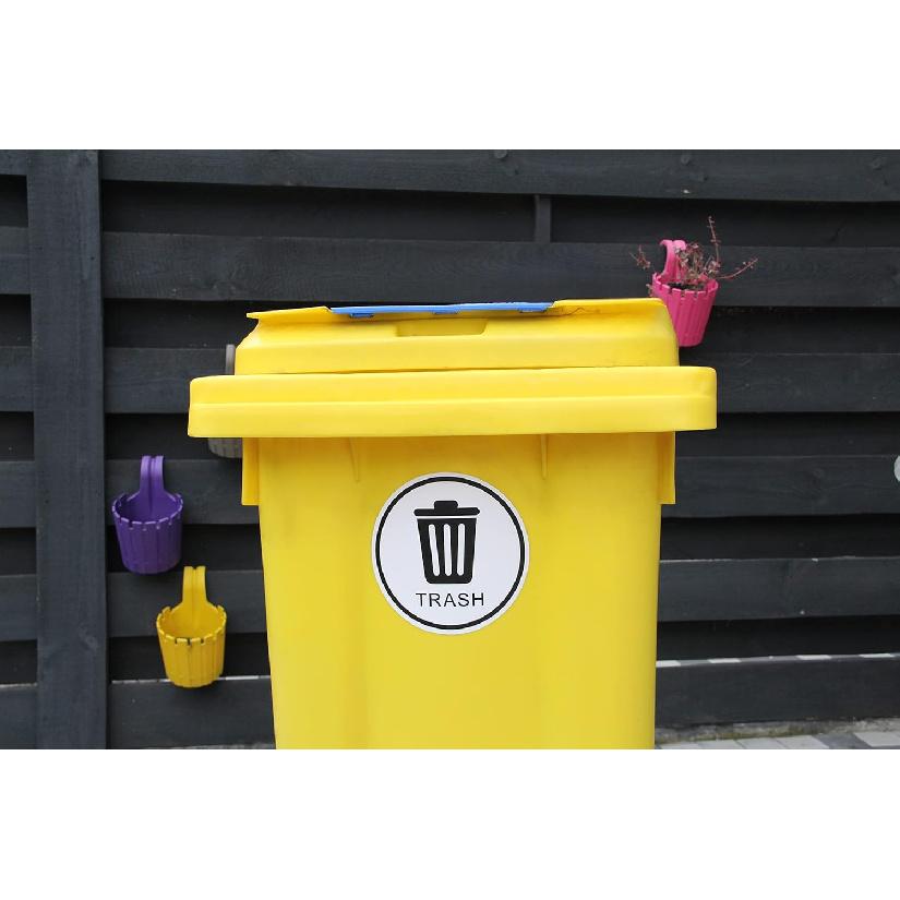 6 Pack 6" Glass, Paper, Plastic, Metal, Trash, Recycle Sign Stickers - Self-Adhesive Vinyl Decal Recycle s - Eco-Friendly Trash Can Signs - 6" -