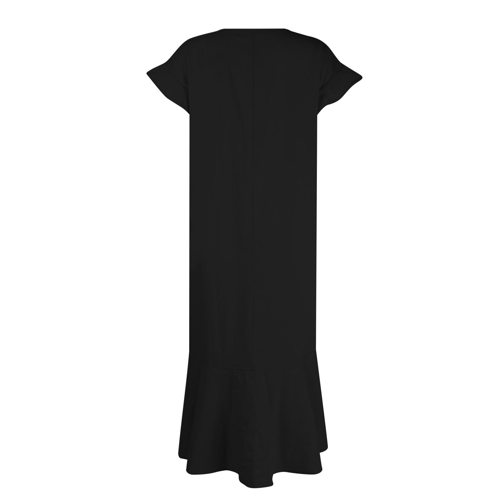 Женские длинные платья из хлопка и льна с круглым вырезом — фото 4