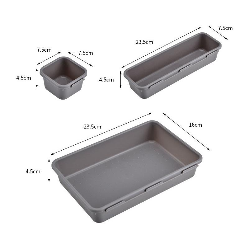 8 STÜCK Schubladen Aufbewahrungsbox Einteilungs-Aufbewahrungstablett für Make-up Schmuck Küche Badezimmer Aufbewahrungsbehälter Heim-Diverses-Organizer