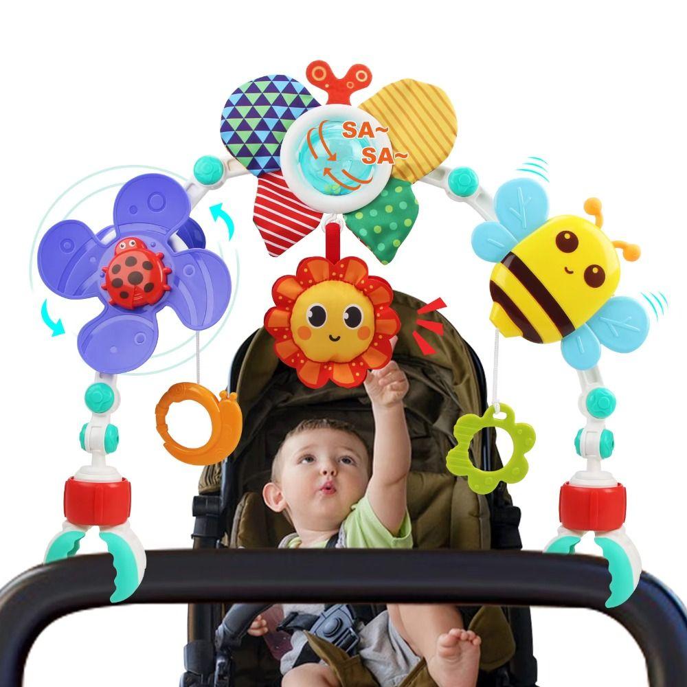 Crab&Shark Crib Hanging Bell Sunflower Infant Grab Exercise Baby Interactive Toys  Stroller