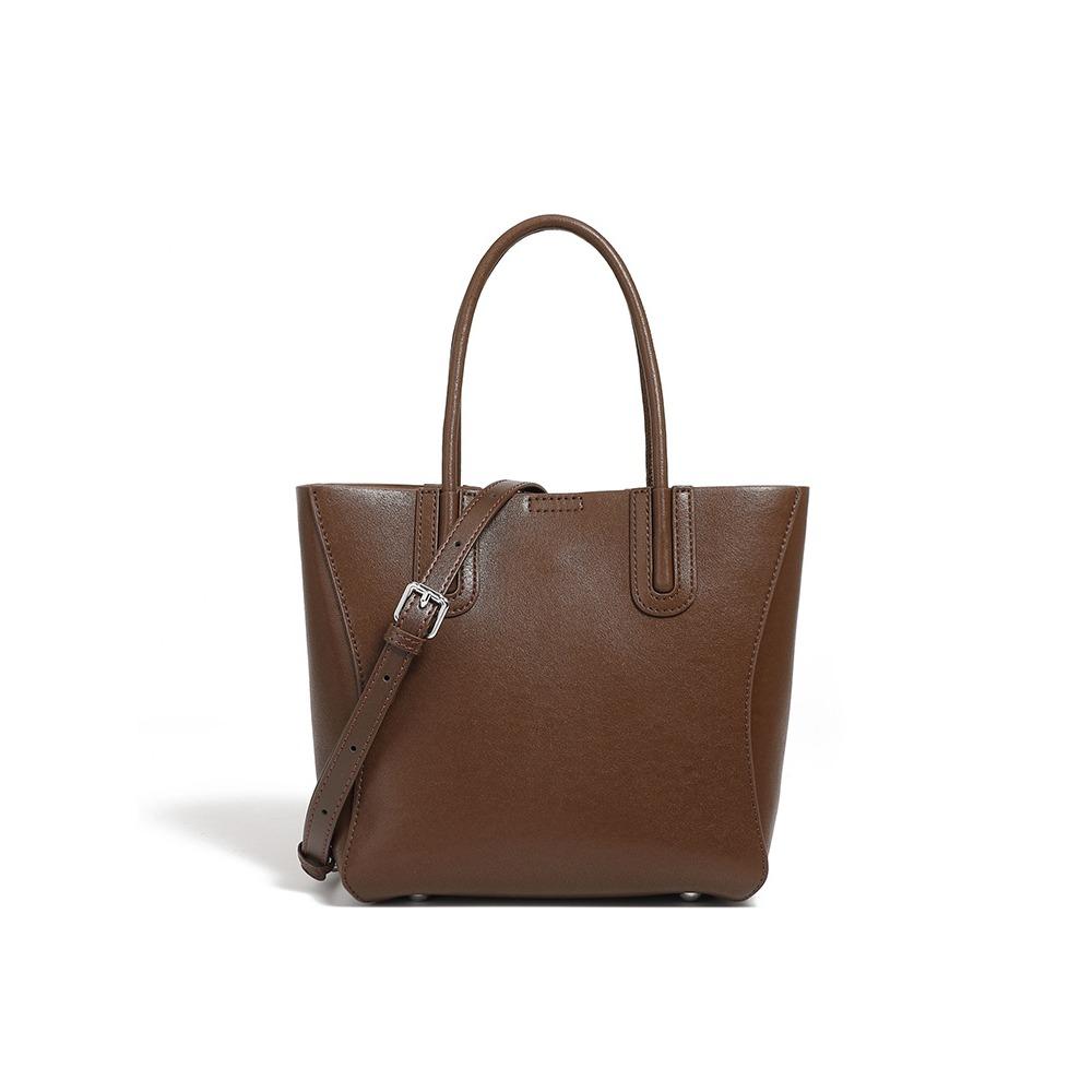 Leather Bucket Bag Textured Shoulder Bag Simple Shoulder Messenger Women's Bag