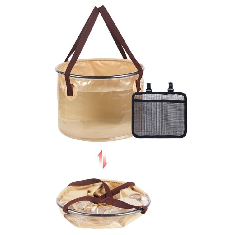20L/30L Capacity Outdoor Folding Bucket PVC For Campers Hiker Fishermen Convenient Carry Handle