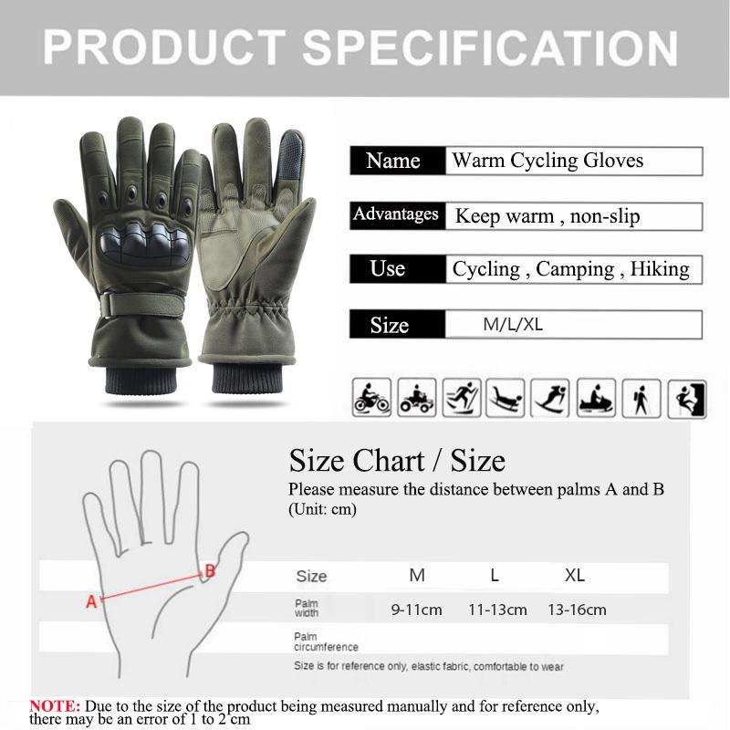 Tactical Gloves Full Finger Winter Warm Combat Touch Screen Thermal Gloves Outdoor Skiing Hunting Protective Gloves Men