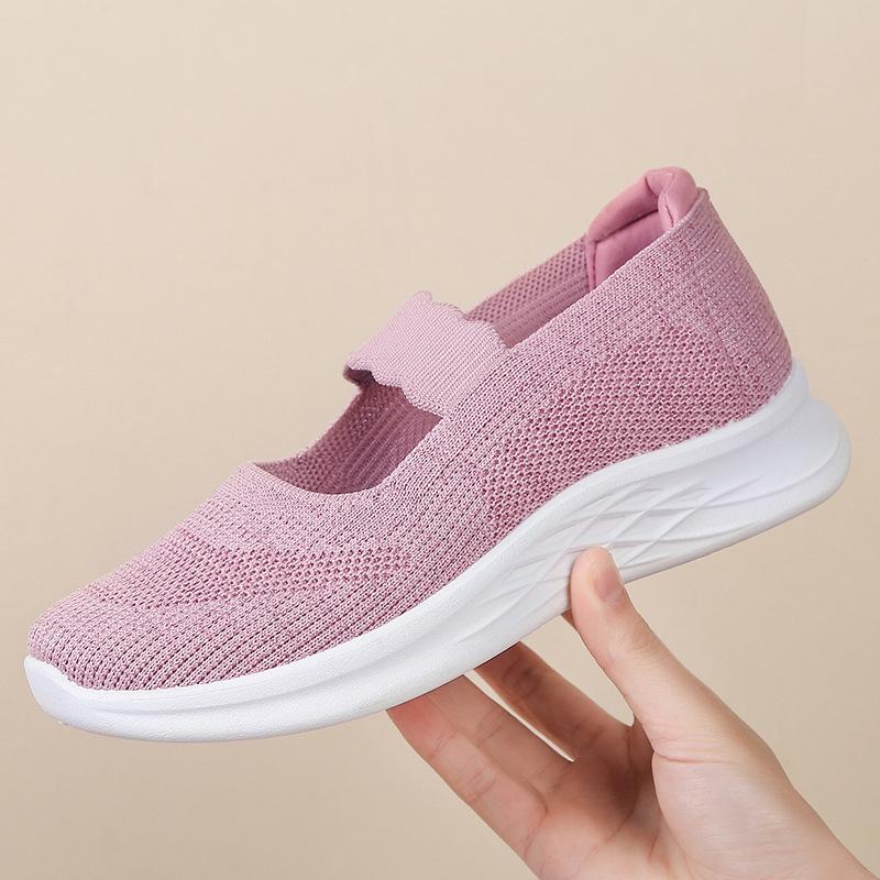 

Stepping shoes spring and summer shallow mouth breathable soft sole middle-aged and elderly mother shoes women s flat bottom one pedal casual singl 41