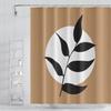 Boho Floral Bathroom Shower Curtain - Tropical Green Leaves, Pink Flowers - Waterproof Polyester Fabric - Mid Century Modern