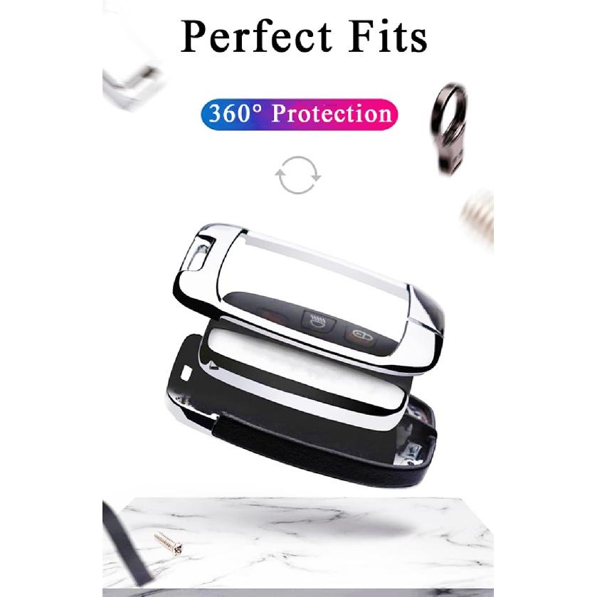 SANRILY 1 Stück schlüssellose Schlüsselabdeckung passend für Land Rover LR4 passend für Jaguar XF Metall Leder Schlüsselschutzgehäuse Schale passend für Range Rover Discovery Sport