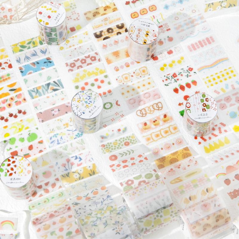 Journal GO 5x200cm INS Flower Sticker Tape for Collage Junk Journal Scrapbooking Decor Planner Card Album Handmade Masking Tape