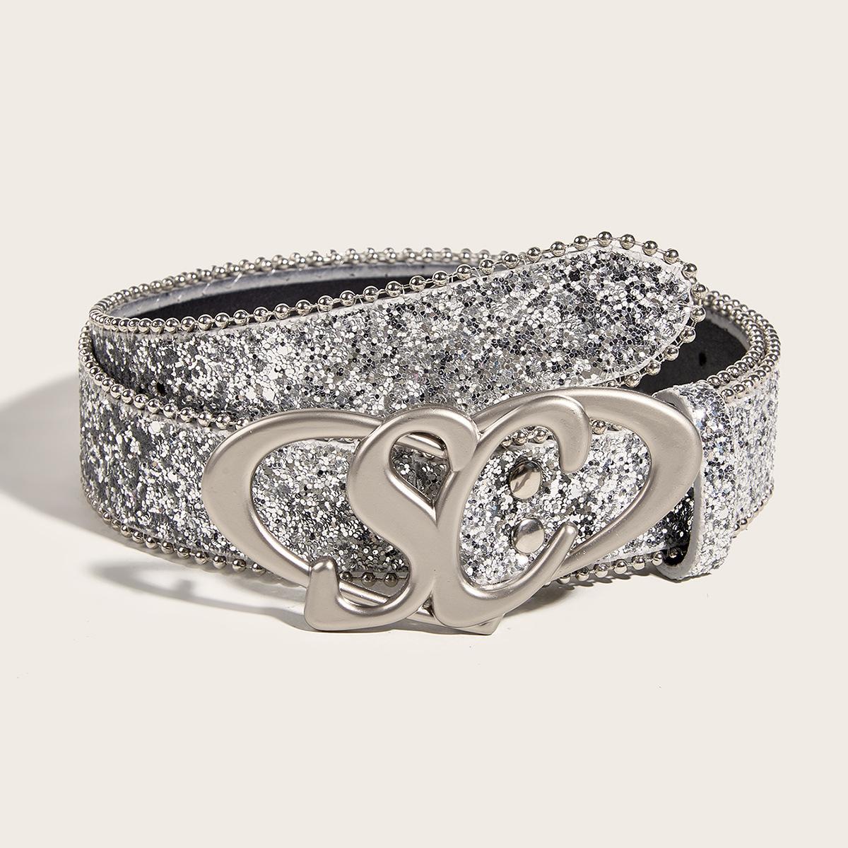 

Пояс Утягивающий с Пайетками Широкий Пояс Подходит Для Сочетания С Любым Нарядом серебряный