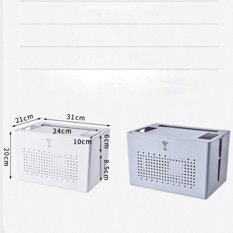 Double-layer Wifi Router Storage Box Desktop Socket Wire Organizer Box TV Set Top Rack Power Strip Hidden Finishing Box