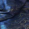 Dark Blue Gold Thread Jacquard Fabric Horse-Face Skirt Dress DIY Sewing Designer Cloth Background Decoration Material