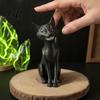 Fantasy Kreatur Statue 3D Gedruckt Schwarze Katze Figur Gothic Stil Böses Schreibtisch Ornament Geschenk für Liebhaber Dunkel Sitzend Halloween Haus Tischdeko