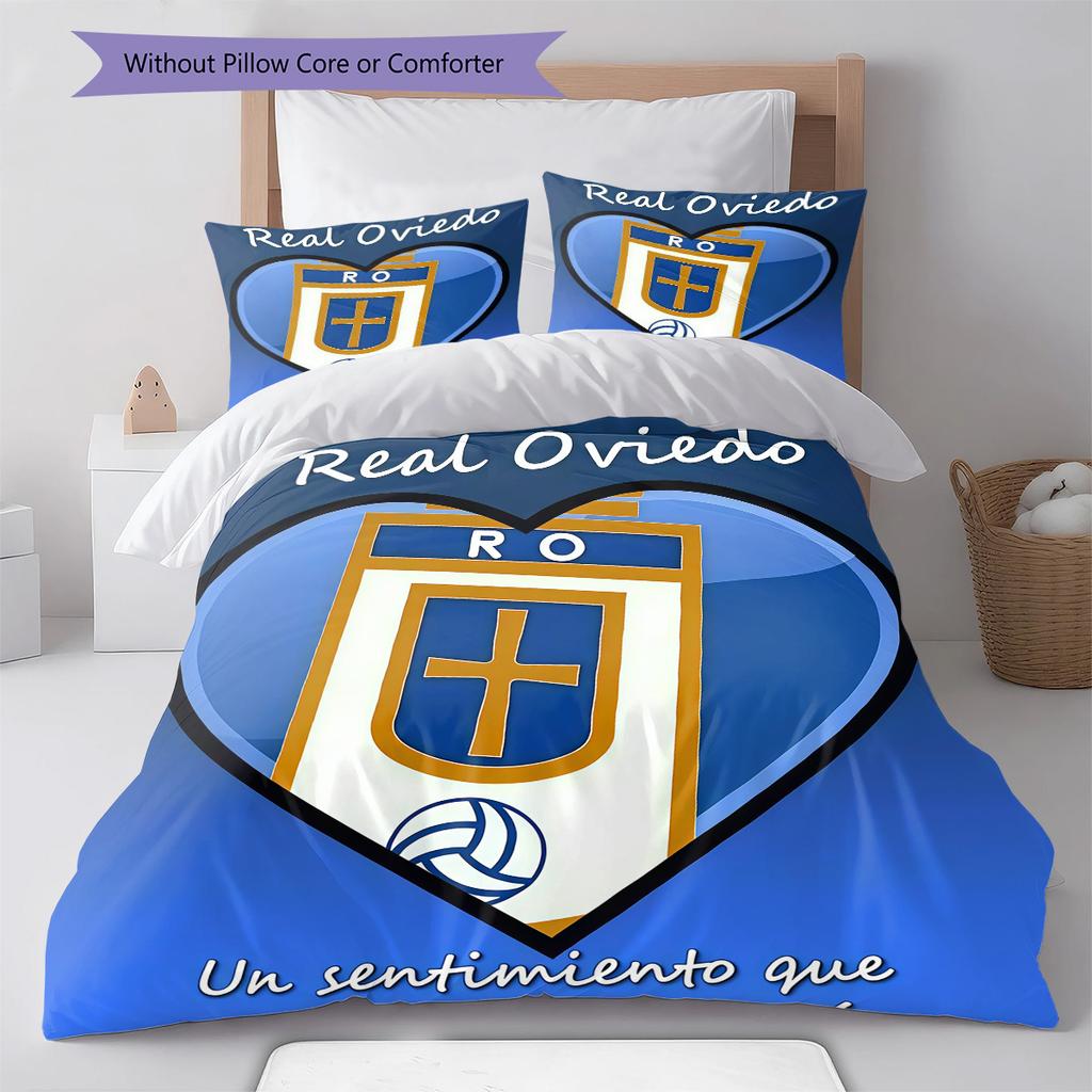 Set Copripiumino Trapuntato Real Oviedo Federa Decorazione per la Casa Regalo di Compleanno (1 * copripiumino + 2 * federa, senza nucleo)