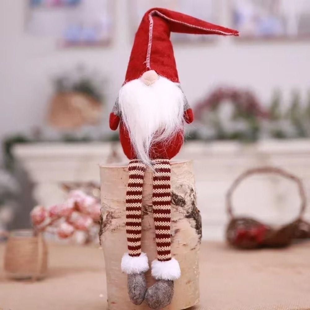 Mini Long-legged Christmas Doll Cartoon Long Old Man Doll Handmade Christmas Gnome  Halloween
