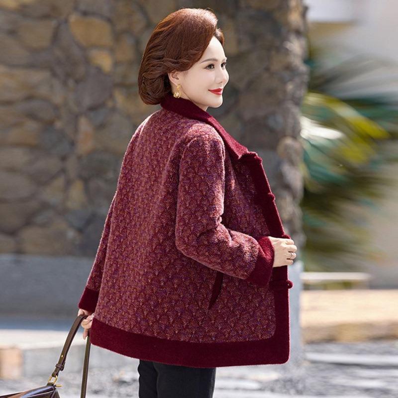 Woolen Fleece Thickened Jacket Premium Winter Mother-in-law Mink Fleece Winter Top