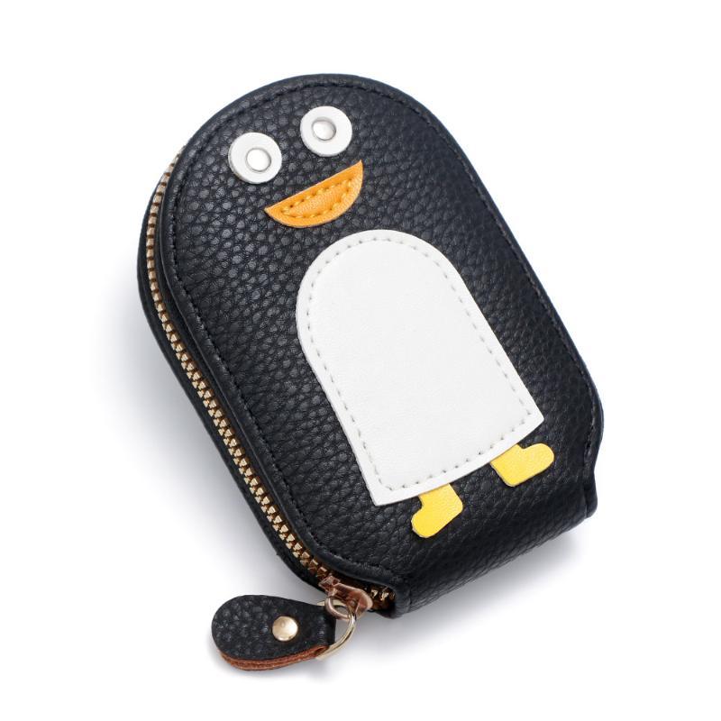 Creative Mengmeng Penguin Degaussing Card Pack Women'S Zipper Multi Bank Card Holder Drivers License Compact