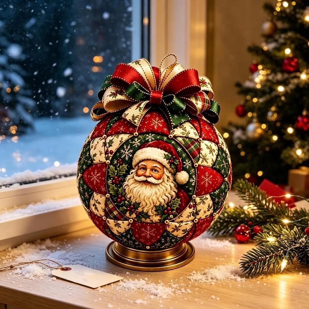 with Bow DIY Patchwork Christmas Ball Kit Handmade Vintage Fabric Xmas Ball Kit  Window Display