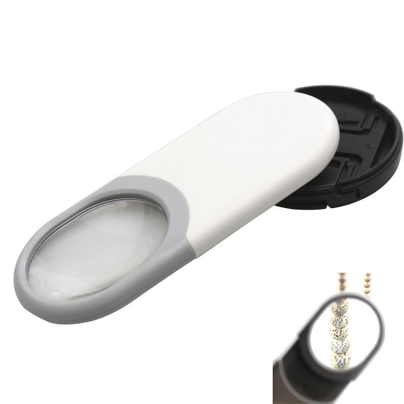 10X Mini Pocket Jewelry Loupe Pull Type Magnifier with Led Light Reading Magnifier Ultra-Thin Magnifying Mirror Repair