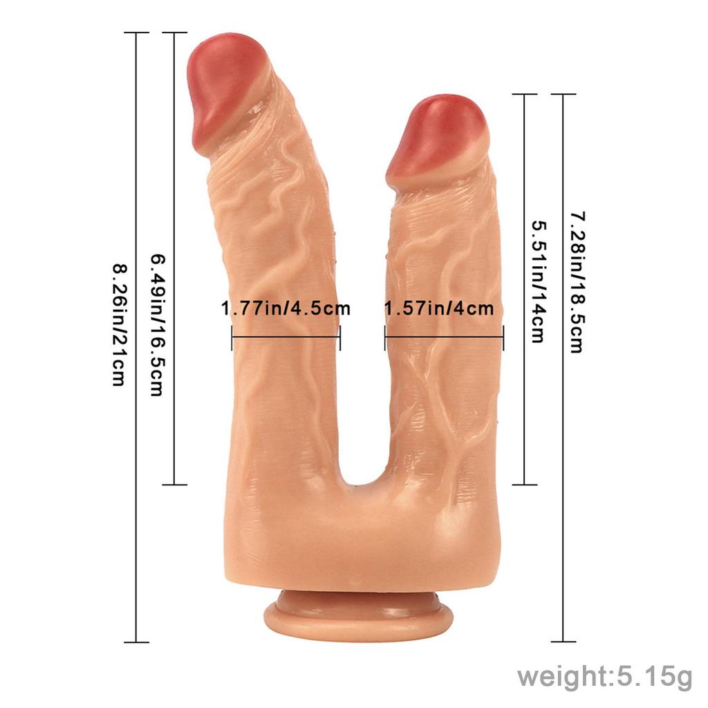 RUNYU Double Dildos Penetration Vagina and Anus Double Headed Penis Sex Toys for Women Masturbation