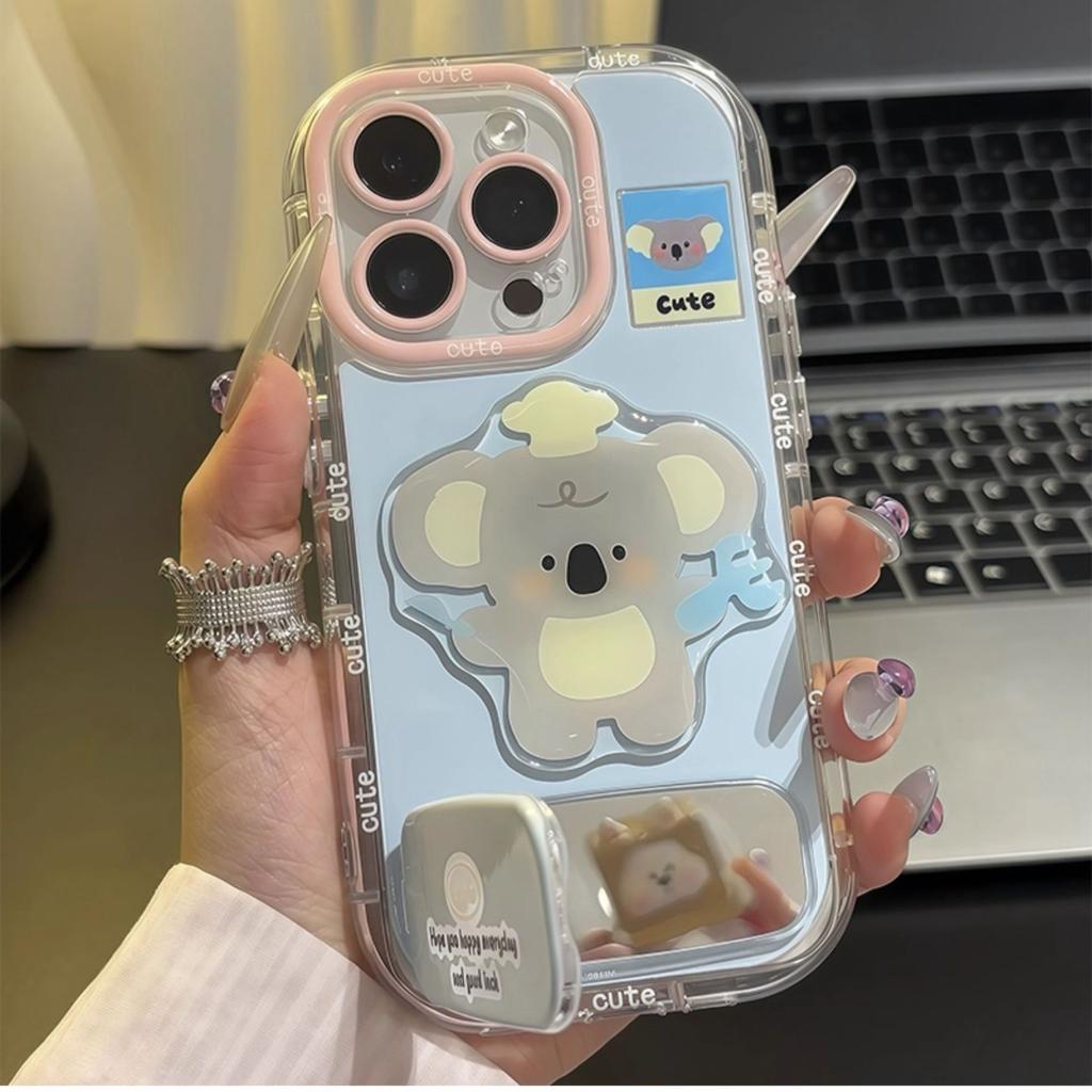 Cute Koala for Apple 16 Feather Cream Phone Case for IPhone 15 Promax Cartoon 14/13