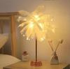 Luxurious Feather Night Light - Dimmable Desk and Decorative Lamp for Living Room or Bedroom