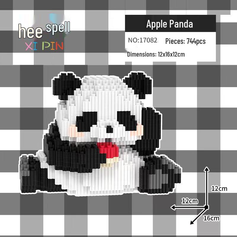 Apple Heart Panda LEGO Compatible Summer Toys: Children's Puzzle & Building Blocks Set