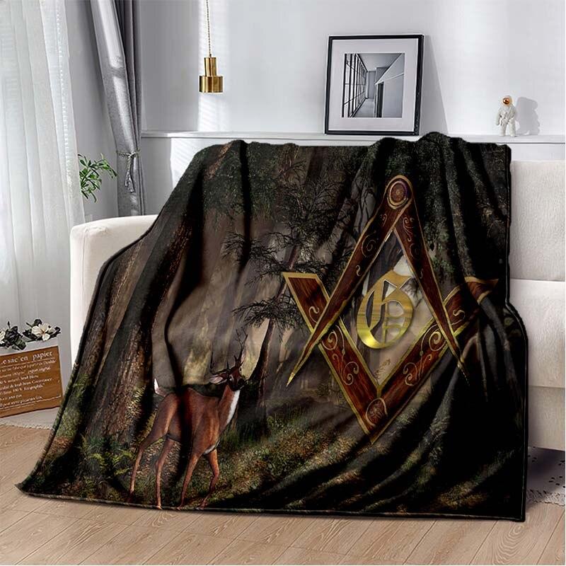 Masonic Freemason Illuminati Ring Throw Blanket Soft Comfortable Sofa Blankets and Throws Flannel Blankets for Adults
