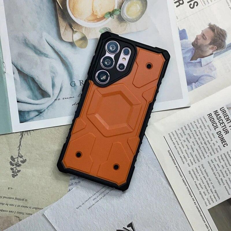 Чехол-бампер для предотвращения падения для Samsung Galaxy S23 Ultra S23 Plus Magsafe с магнитной материей, тонкий прозрачный противоударный чехол для iphone 15 14 13 12 Pro Max