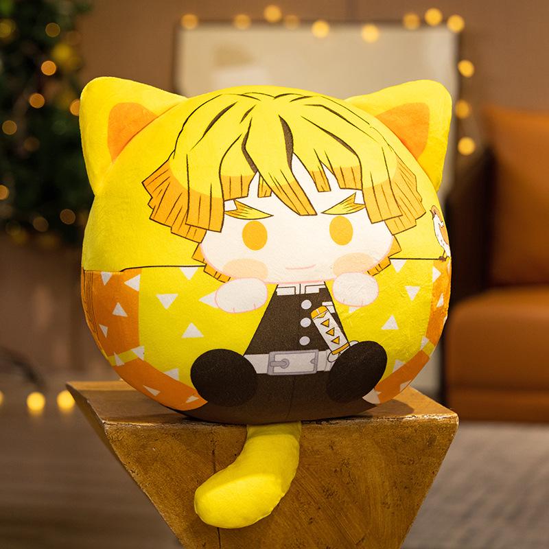 Demon Slayer Plush Pillow & Keychain Set: Tanjiro, Nezuko, Zenitsu, Shinobu, Inosuke