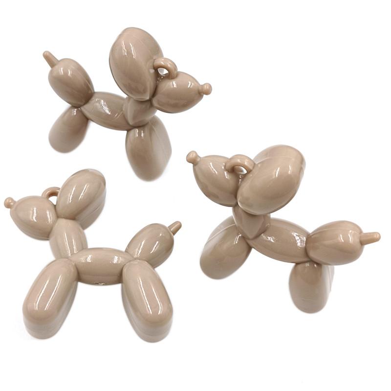Home Party Supplies Acrylic Candy Colored Jewelry Making DIY Handmade Materials Balloon Dog Pendants Necklace Beads 3pcs for Earring